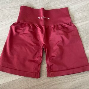 NVGTN Burgundy High-Rise Shorts